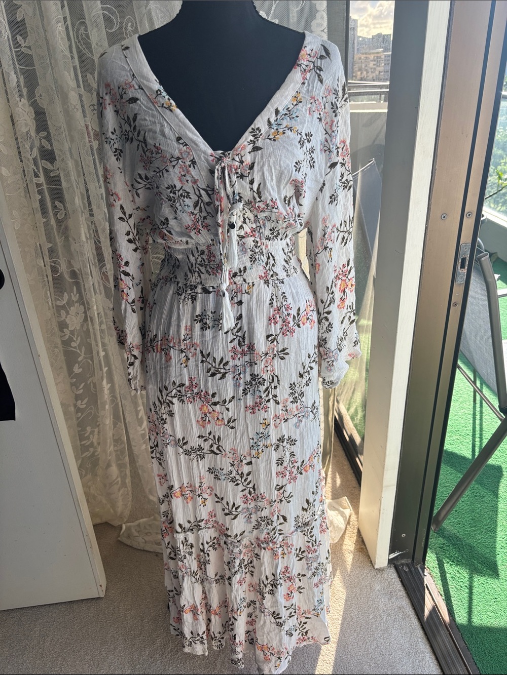 White Floral Maxi Dress